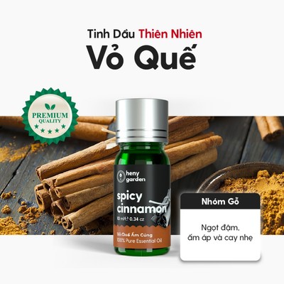 Tinh Dầu Quế Nguyên Chất Đậm Đặc Xông Thơm Phòng, Làm Nến Thơm Thiên Nhiên, Giúp Dễ Ngủ Heny Garden 10mL