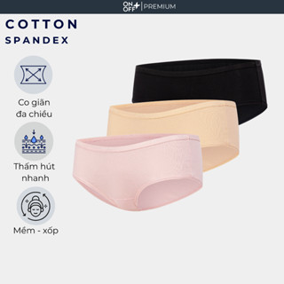  Combo 3 quần lót nữ cotton lành tính ONOFF basic mềm mại an toàn cho làn da 16UQ25A015 