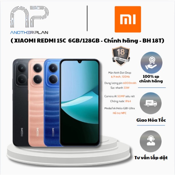 [ Chính Hãng ] Điện thoại XIAOMI Redmi Điện Redmi 15C 4/128GB - 6/128GB - Nguyên Seal