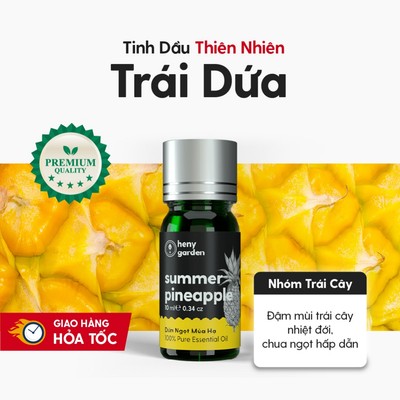 Tinh Dầu Trái Dứa Khóm Nguyên Chất Đậm Đặc Xông Thơm Phòng, Làm Nến Thơm, Giúp Dễ Ngủ Heny Garden 10mL
