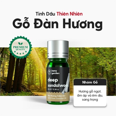 Tinh Dầu Đàn Hương Nguyên Chất Đậm Đặc Xông Thơm Phòng, Làm Nến Thơm Thiên Nhiên, Giúp Dễ Ngủ Heny Garden 10mL