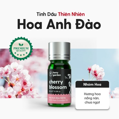 Tinh Dầu Hoa Anh Đào Nguyên Chất Đậm Đặc Xông Thơm Phòng, Làm Nến Thơm Thiên Nhiên, Giúp Dễ Ngủ Heny Garden 10mL