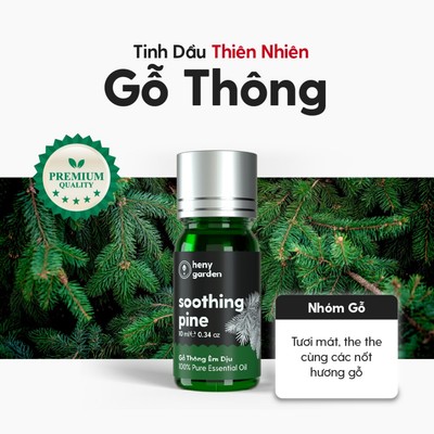 Tinh Dầu Thông Nguyên Chất Đậm Đặc Xông Thơm Phòng, Làm Nến Thơm Thiên Nhiên Heny Garden 10mL