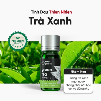 Tinh Dầu Trà Xanh Nguyên Chất Đậm Đặc Xông Thơm Phòng, Làm Nến Thơm Thiên Nhiên, Giúp Dễ Ngủ Heny Garden 10mL