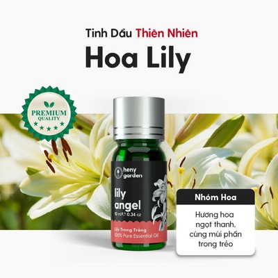 Tinh Dầu Hoa Ly Nguyên Chất Đậm Đặc Xông Thơm Phòng, Làm Nến Thơm Thiên Nhiên, Giúp Dễ Ngủ Heny Garden 10mL