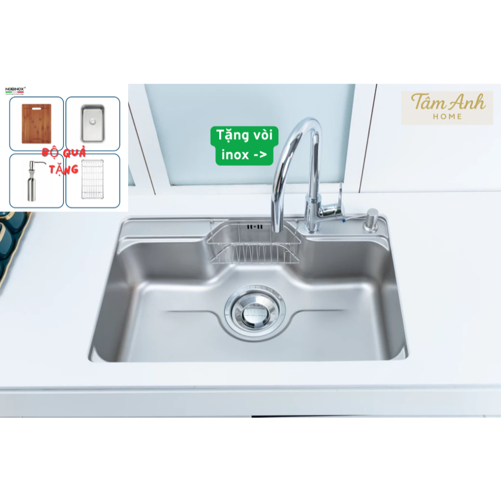 CHẬU RỬA BÁT 1 HỐ NOBINOX LIKEN NL725D