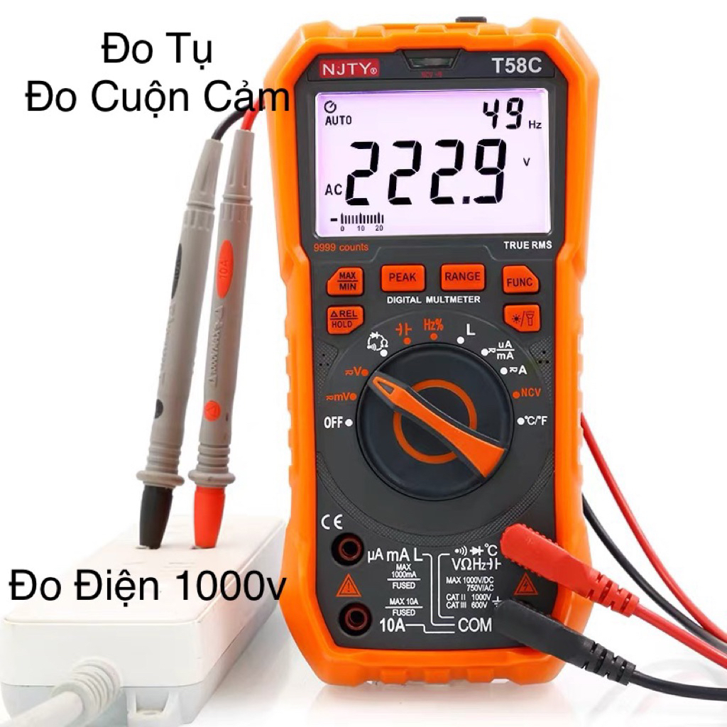 Đồng hồ đo điện NJTY T58C, đồng hồ đo tụ, đồng hồ đo cuộn cảm LRC siêu nhanh, đo điện 1000v