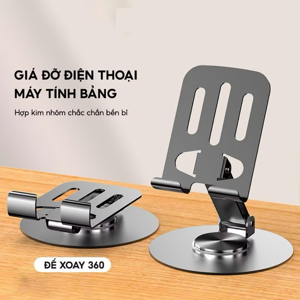 Giá đỡ điện thoại để bàn L98 chân xoay 360 độ tiện lợi bằng hợp kim nhôm gấp gọn