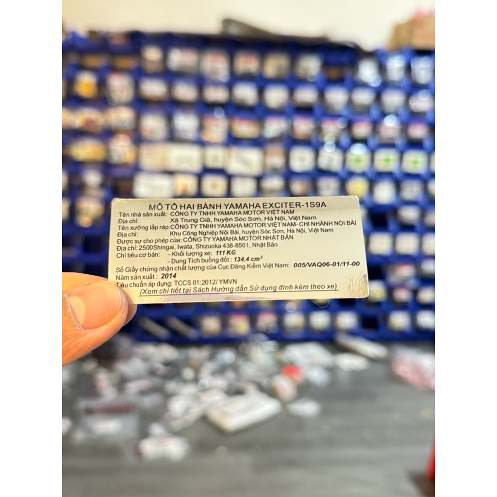 💫🇻🇳🏆TEM THÔNG SỐ GẮP 1S9A 2014 NHÀ MÁY YAMAHA EXCITER 135 2014 CTĐ