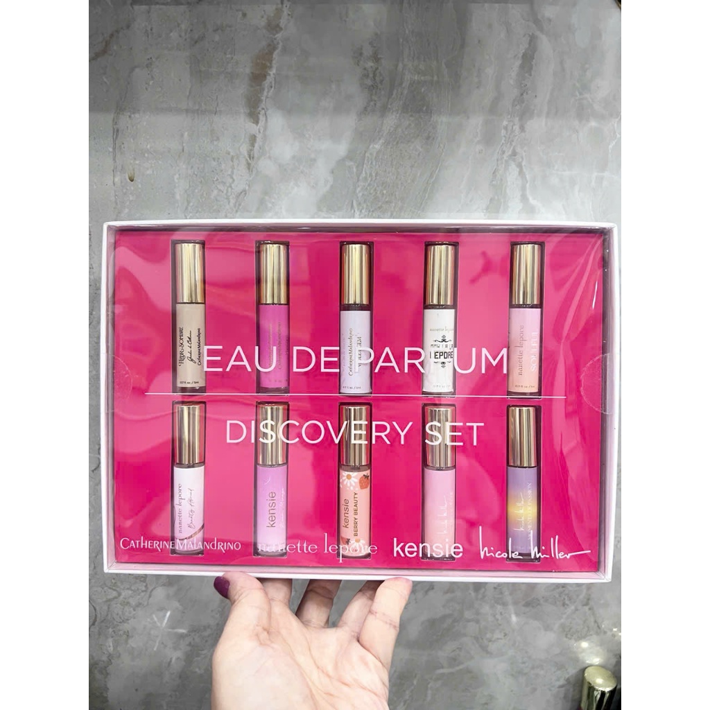Set nước hoa Discovery 10Chai 5ml Catherine Malandrino, Nanette Lepore, Kensie, Nicole Miller của Mỹ