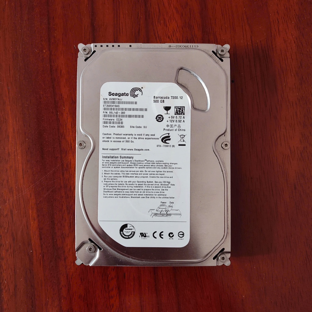 Ổ Cứng HDD 3.5 SEAGATE Baracuda (Lỗi Caution) 500GB 7200RPM