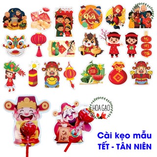  Set 50 miếng kẹp kẹo mút giấy cắm kẹo mút Tết hoạt hình làm quà tặng cho bé KHÔNG KÈM KẸO noel giáng sinh halloween 