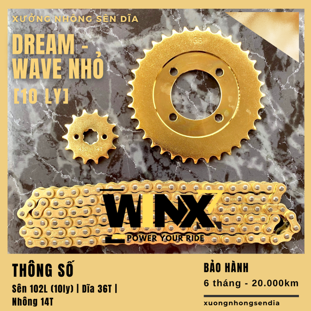 NHÔNG DĨA DREAM VÀNG - SÊN VÀNG  (WAVE NHỎ)