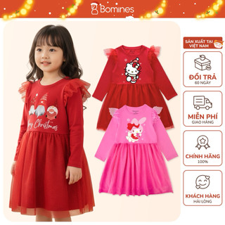  Váy cho bé gái Melody Hello Kitty Bomines đầm Tết màu đỏ cho bé 2- 12 tuổi 8-36kg DTDLXM 