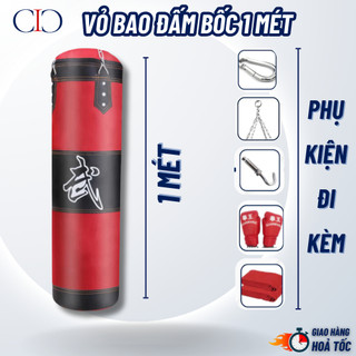 Vỏ Bao Cát Đấm Bốc Boxing Tập Võ Dài 100cm Vỏ Bao Đấm Cát Boxing Treo Tường 4 Lớp Dành Cho Người Lớn, Phòng Tập