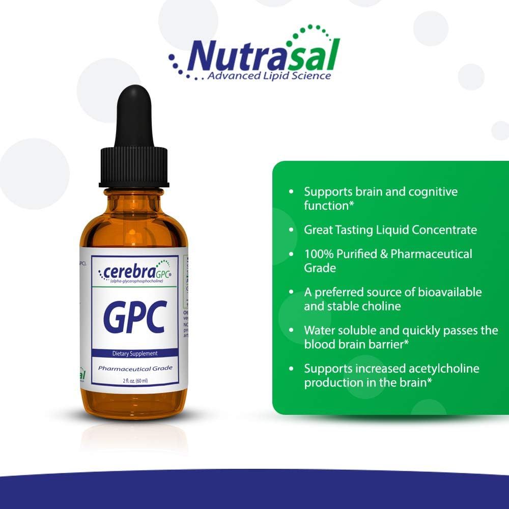 [ Hàng Mỹ ] Cerebra GPC Nutrasal - Bổ não, Dẫn Truyền Não, Cải Thiện Chức Năng Não
