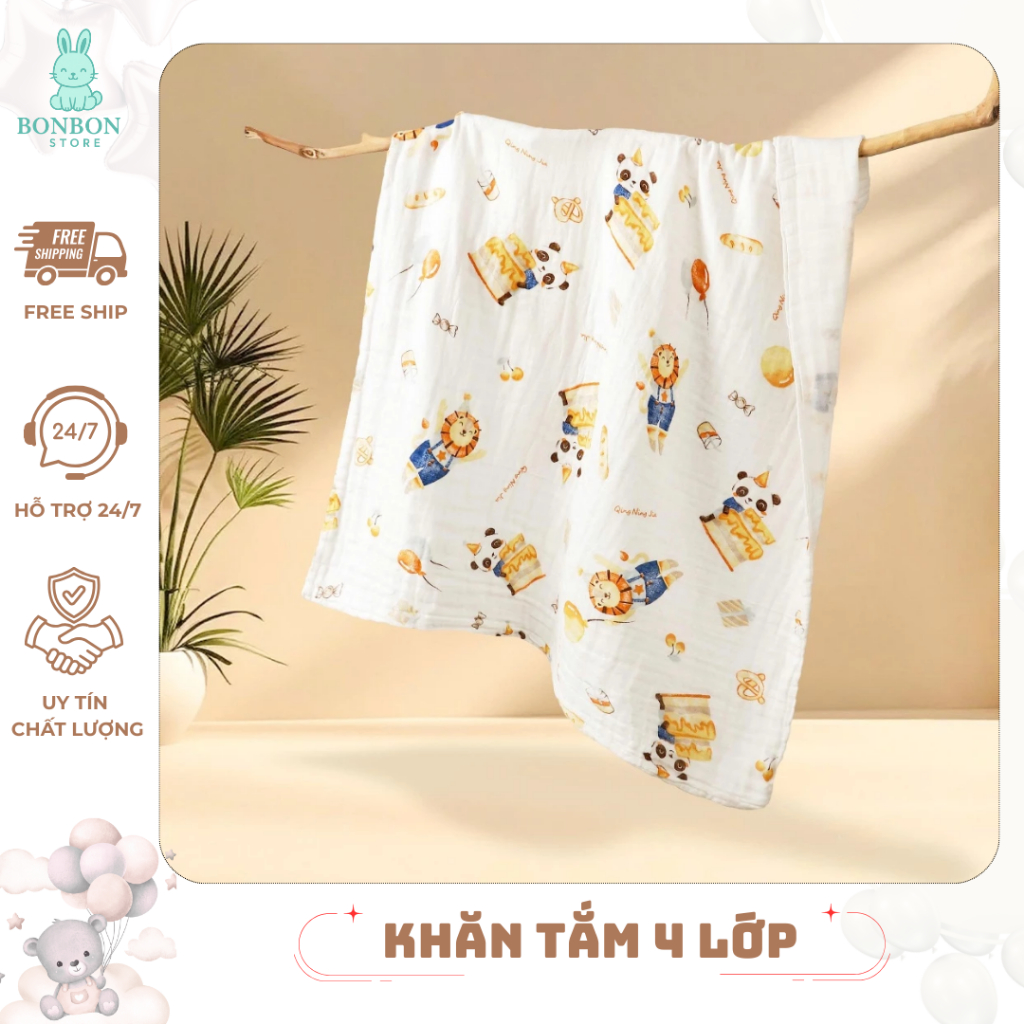 BONBON STORE - Khăn Tắm Xô Cho Bé Mẹ & Bé 6 Lớp - Khăn Tắm Xô Xuất Nhật Cho Bé HT618 - HT720