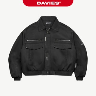  Áo khoác dù croptop nam nữ DAVIES chất liệu dù protex bền và kháng nước màu đen Crop Bomber Jacket Classy | D38-AK3 