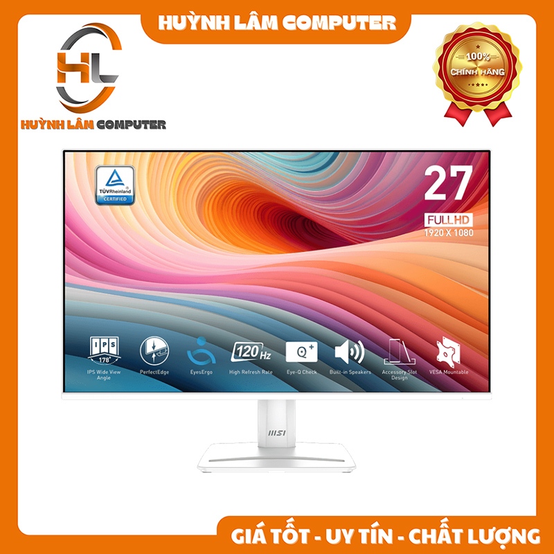 Màn hình MSI Pro MP275W E2 - 27 inch, Full HD, IPS, 120Hz, 1 ms, phẳng, trắng - Chính Hãng