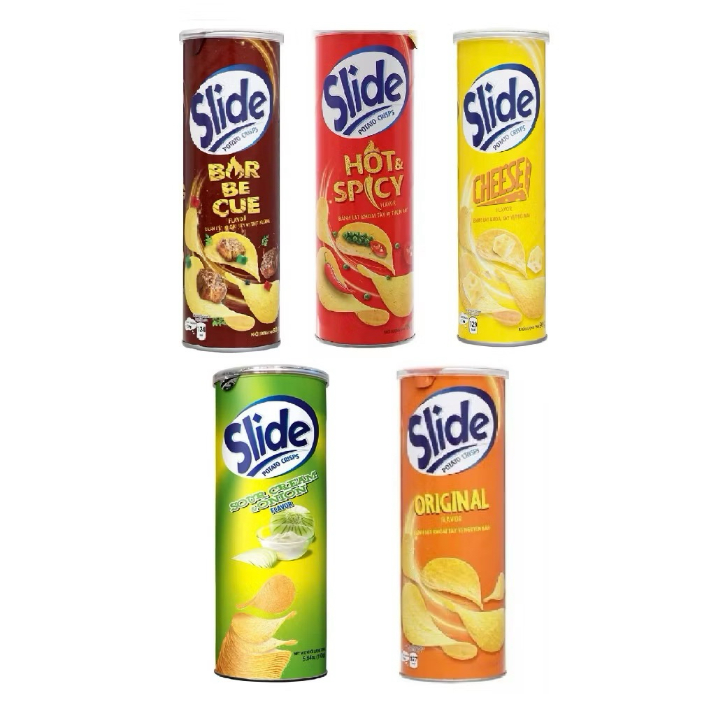 Snack khoai tây Slide đủ vị lon 118g