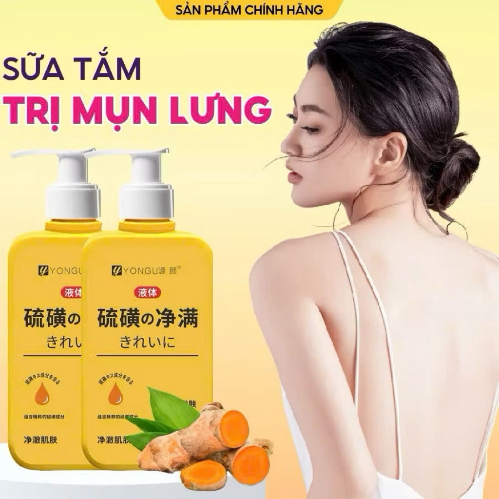 Sữa Tắm Nghệ Đỏ Yongu Hỗ Trợ Giảm Mụn Lưng Giảm Thâm Giảm Viêm Nang Lông Hiệu Quả 300ml