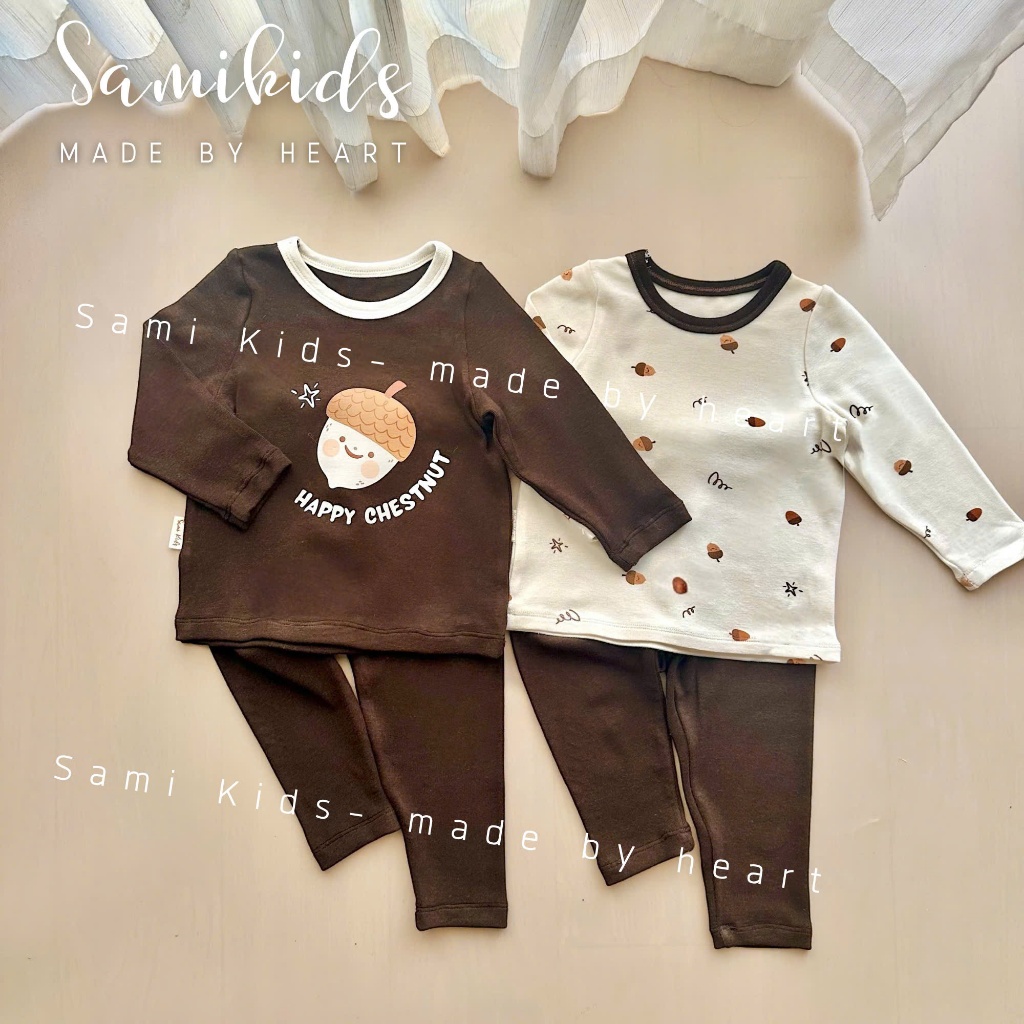 COMBO 2 Bộ Cotton Bé Trai Giữ Ấm Mùa Đông – Mềm Mịn, Co Giãn, An Toàn Cho Da Bé (3–17kg) WB191C