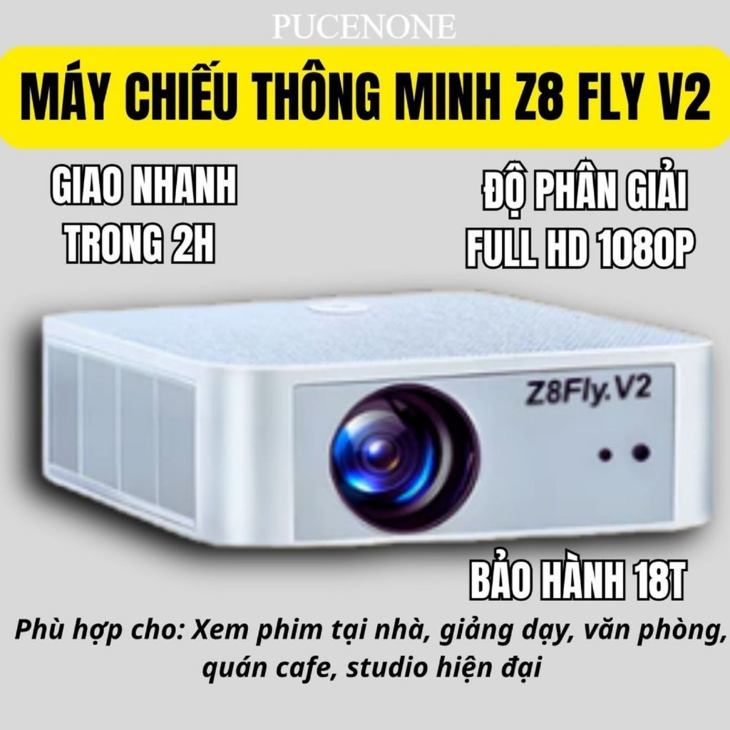 Máy Chiếu Z8 Fly V2 Kèm USB 64GB – Trình Chiếu Phim, Làm Việc, Cảnh Bay Phòng, Điều Hành Android Cao