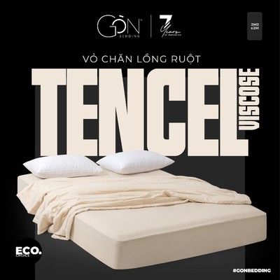 Vỏ Chăn Lồng Ruột Lụa Tencel Viscose Cao Cấp Gòn Bedding Màu Trơn 2m2x2m