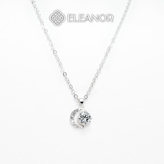 Dây chuyền bạc nữ Eleanor Accessories hình mặt trăng đính đá bạc 925 phụ kiện trang sức vòng cổ 6454