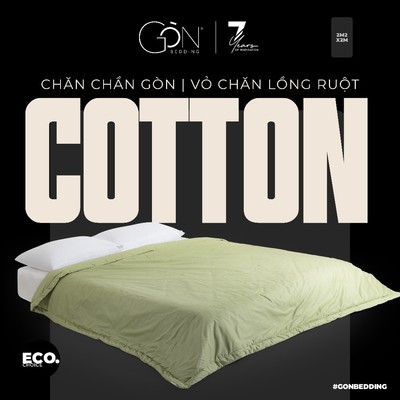 Chăn Chần Gòn Bedding Cotton 100% Hàn Quốc Màu Trơn 2m2x2m