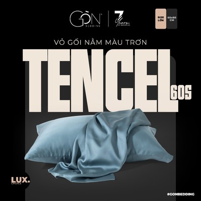 [Large Size]  01 Vỏ Gối Nằm Gòn Bedding Lụa Tencel 60s Cao Cấp Màu Trơn 60x80 cm
