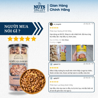 Hạt Điều Lụa Rang Muối – Ăn Vặt, Làm Sữa, Làm Bánh, Salted Skin Cashew, The Nuts Valley 