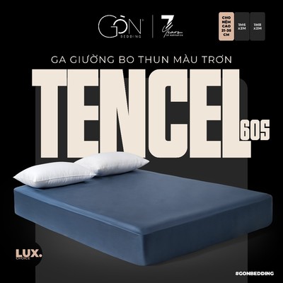 [Dành cho nệm cao 21 - 35cm] Ga Giường Bo Thun Gòn Bedding Lụa Tencel 60s Cao Cấp Màu Trơn 1m6x2m | 1m8x2m