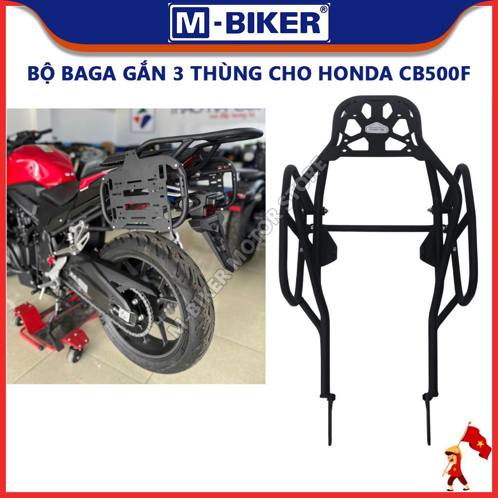 M-Biker | Baga CB500F, Baga sau CB500F, Baga hông CB500F, Baga gắn 3 thùng dành cho Honda CB500F