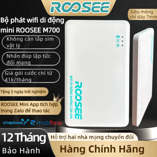 Bộ phát wifi 4G bỏ túi Roosee M700- wifi cầm tay, không cần lắp sim,mỏng, nhẹ, ROOSEE mini app thao tác