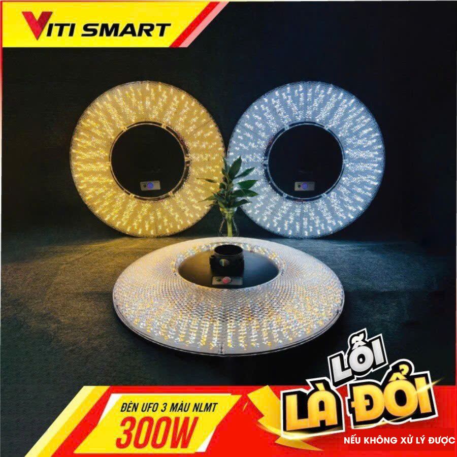 Đèn Năng Lượng Mặt Trời UFO 300W Viti Smart, Đèn Trăng Trí Sân Vườn, Chống Nước IP68