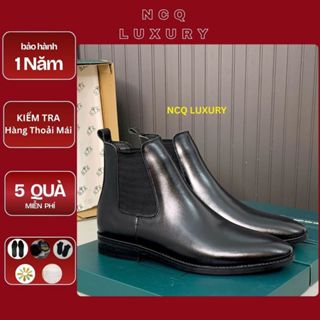  Giầy Công sở nam da bò tấm - giầy Chelsea boot kiểu dáng lịch lãm đế giầy làm bằng cao su non 