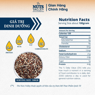 Hạt Diêm Mạch – Nguyên Chất, Giàu Protein, Eat Clean, Quinoa, The Nuts Valley 