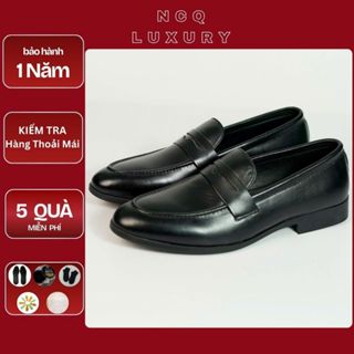 Giày da công sở nam trơn da bò kiểu dáng thanh lịch - giày lười da bò nam