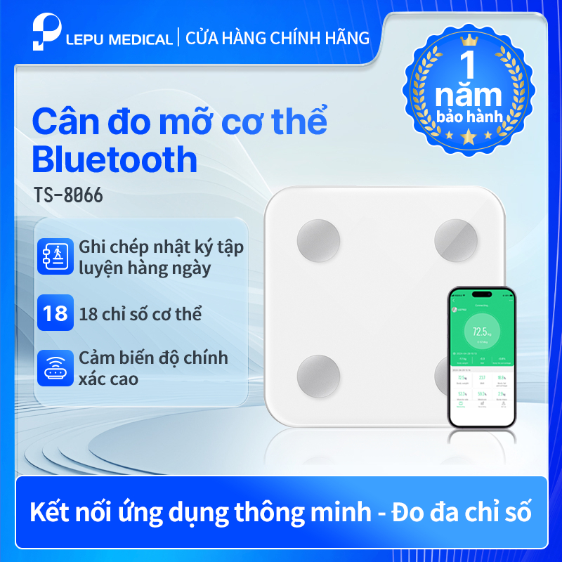 Lepu Digital Scale Trọng lượng cơ thể Bluetooth 18 Thành phần cơ thể Phân tích thống kê độ chính xác cao