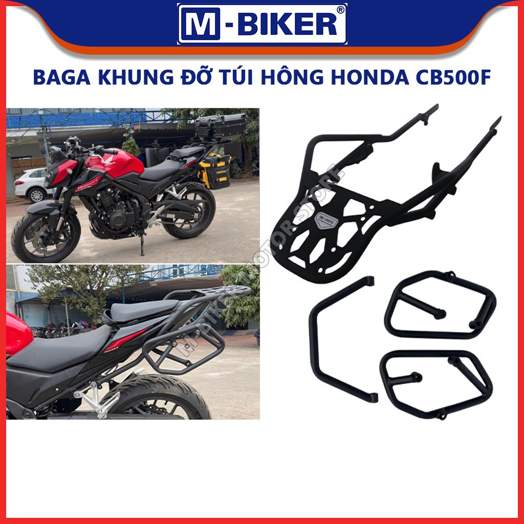M-Biker | Baga CB500F, Baga sau CB500F, Khung túi hông CB500F, Baga sau gắn khung túi hông CB500F