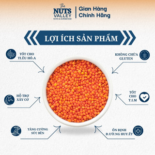 Đậu Lăng Đỏ – Nguyên Chất, Hạt Khô Ăn Healthy, Nấu Súp, Red Lentils, The Nuts Valley 