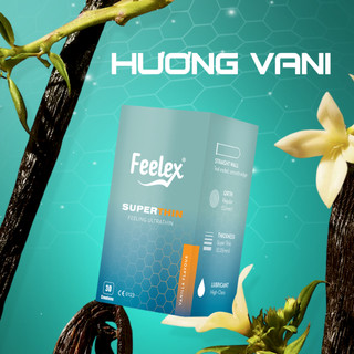 Bao cao su Hộp 30 chiếc Feelex Superthin siêu mỏng ôm sát nhiều gel hương dâu, hương nước hoa, hương vani