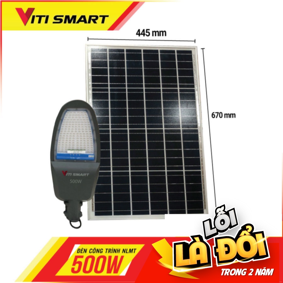 Đèn Năng Lượng Mặt Trời Công Trình Siêu Sáng VITI SMART công suất 500W, Chống nước IP68