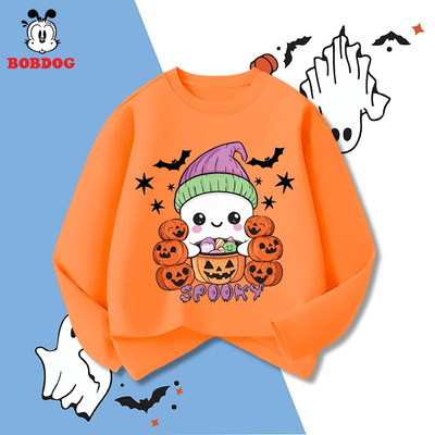 Áo thun dài tay BOBDOG in hình spooky halloween ngộ nghĩnh chất liệu cotton mềm nhẹ thoáng mát