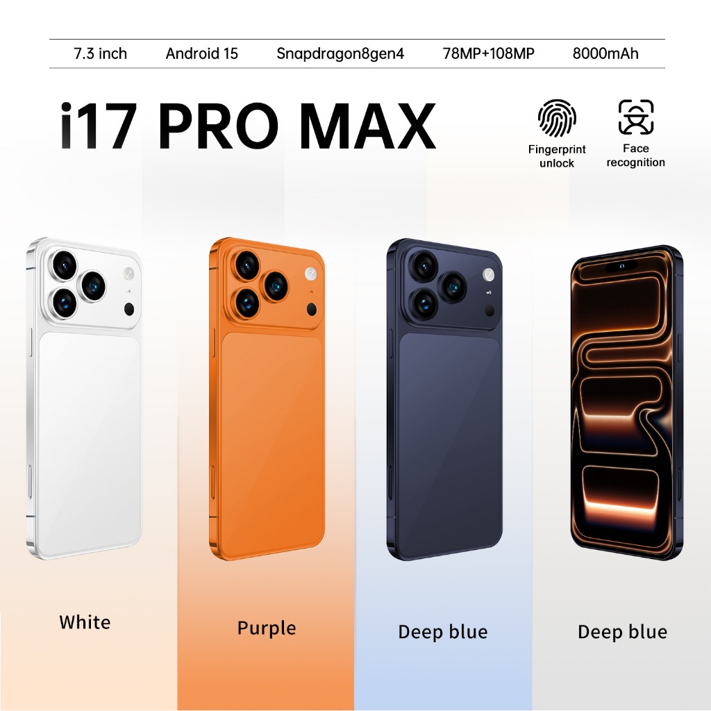 i17 Pro Max điện thoại thông minh 6.9inch HD đt Đài FM 8G/256GB điện thoại rẻ cho học sinh 3G/4G/5G