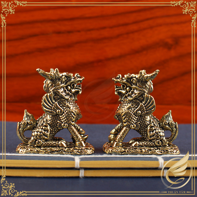 Decor Mini, Tượng Đồng Kỳ Lân Phi Thiên Chiêu Tài Lộc Bằng Đồng Thau, Tượng Kỳ Lân Phong Thủy - Đồ Đ