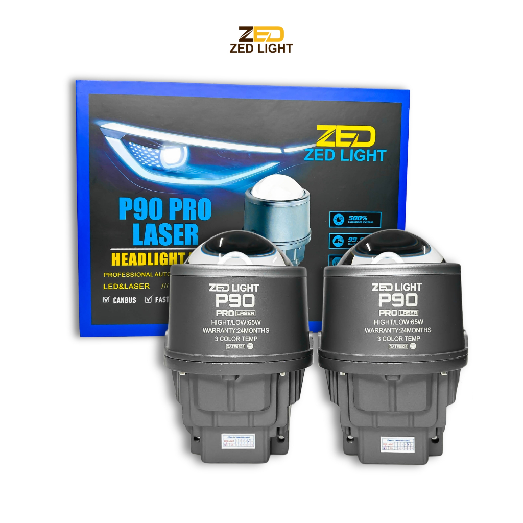 Đèn Bi Gầm 3.0 P90 PRO ZED LIGHT - Hàng Cao Cấp 3 Màu Pha Màn Chập, 65W 12V Điện Bình Lắp Đèn Gầm Ot