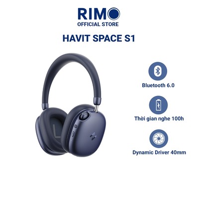 Tai nghe Bluetooth Headphone Havit Space S1, Spatial Audio,Hi-Res Audio,Bluetooth 6.0,có sử dụng APP