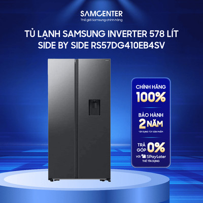 [CHỈ GIAO NỘI THÀNH HN] Tủ lạnh Samsung Inverter 578 lít Side By Side RS57DG410EB4SV